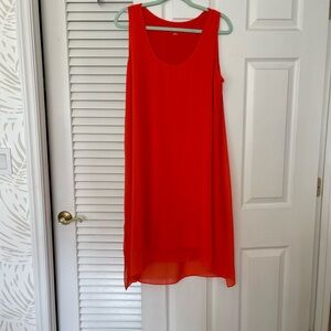 Soft Surroundings Vibrant Red/Orange Midi Dress